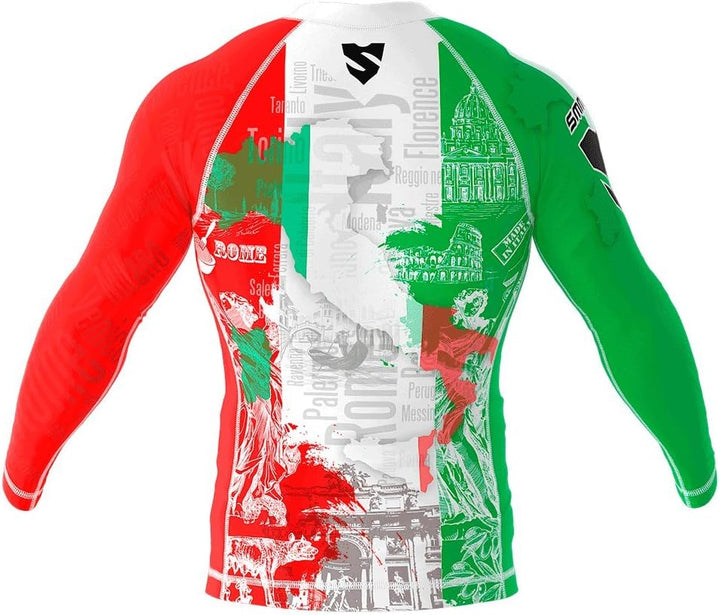 SMMASH Funktionsshirt Herren Rashguard Langarm Sportshirt MMA Thaibox Muay Thai Kickboxen Atmungsakt