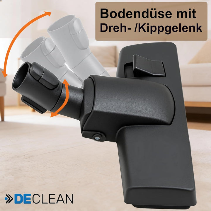 DeClean Bodendüse Bürste kompatibel mit Miele Staubsauger C1, C2, C3, Complete, Compact, Classic, S8