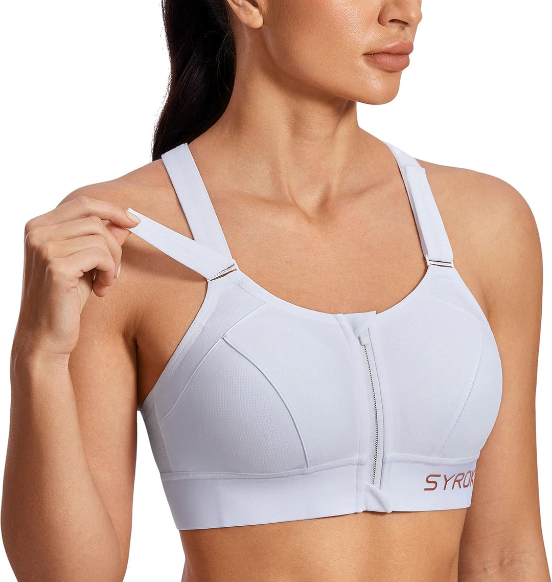SYROKAN Sport BH Damen Starker Halt Ohne Bügel BHS Vorderverschluss Gepolstert Bügellos Guter Halt 7