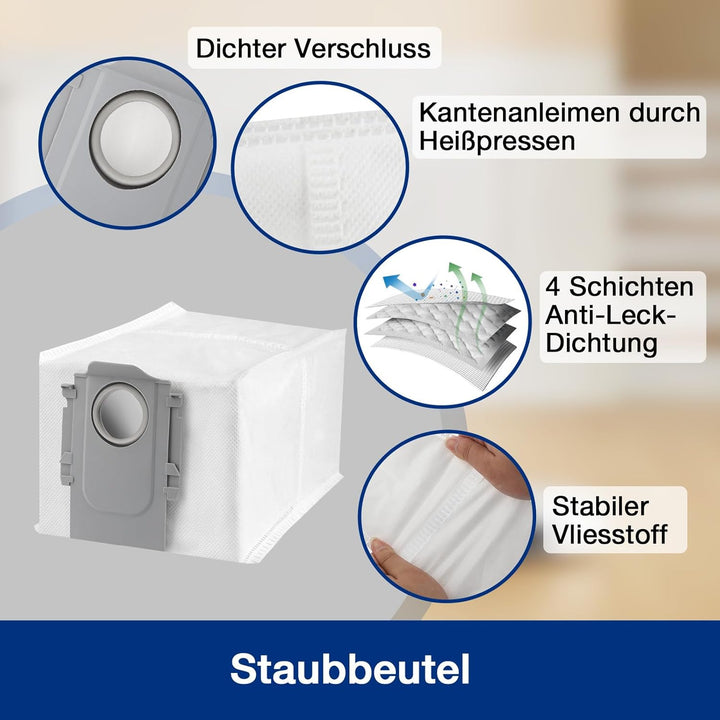 MXZONE 20 Stück Staubsauger Zubehör für Roborock Saros 10R / Qrevo CurvX Saugroboter, 2 Hauptbürste,