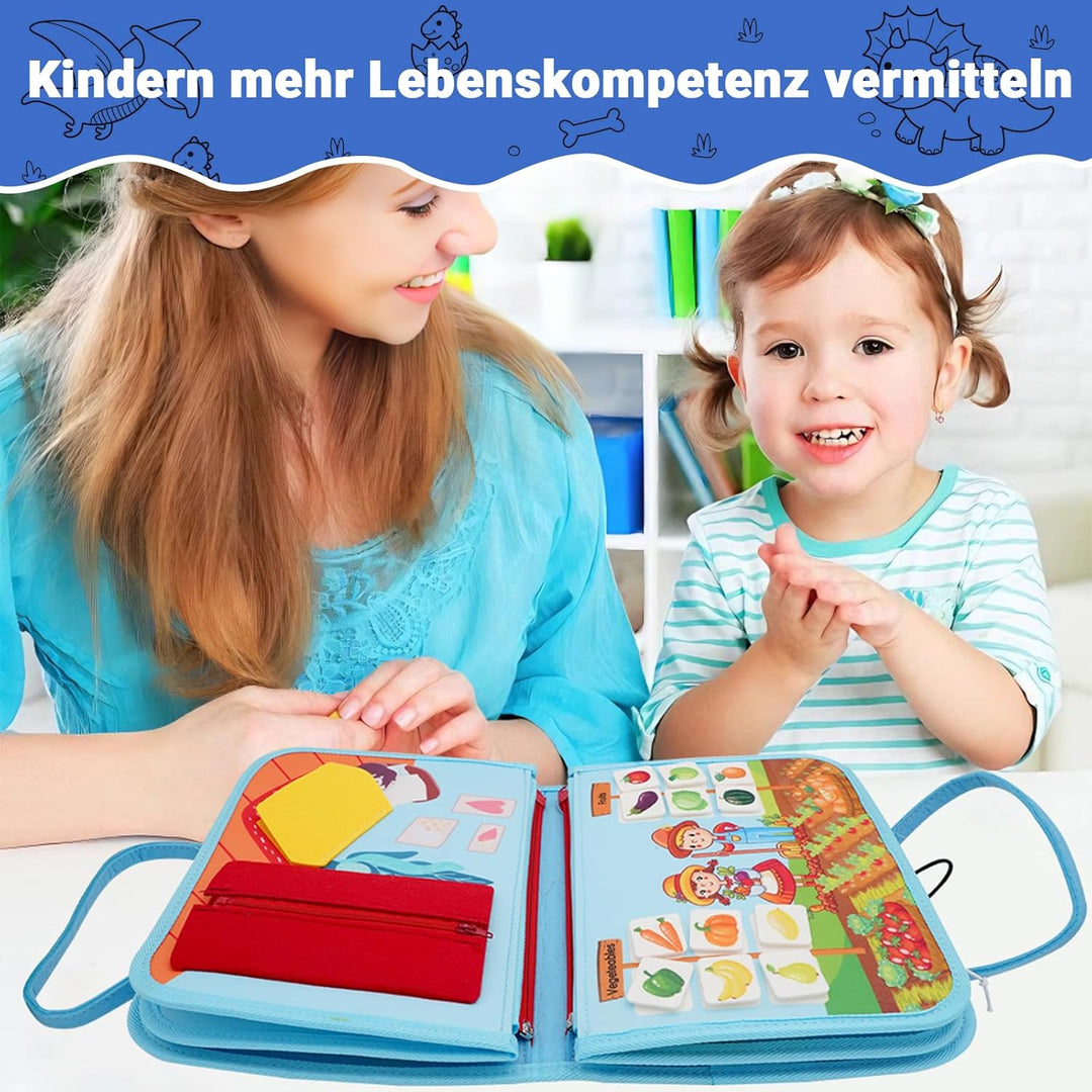RunHero Busy Board Montessori Spielzeug Baby ab 1 Jahr Quiet Book Activity Board Motorikspielzeug Fi