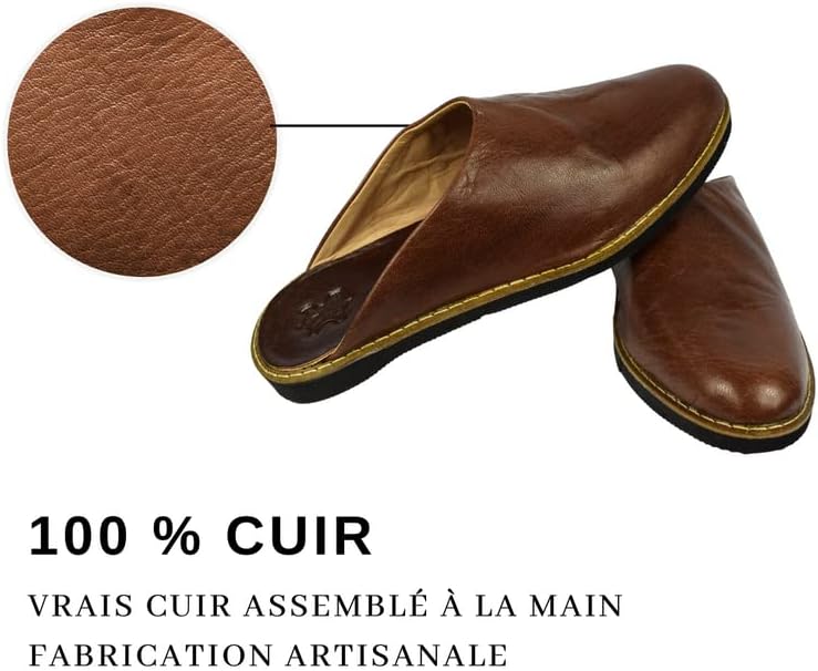 Gartiam - 100% Leder Solide und Bequeme Hausschuhe für Damen und Herren für Zuhause oder Outdoor - T