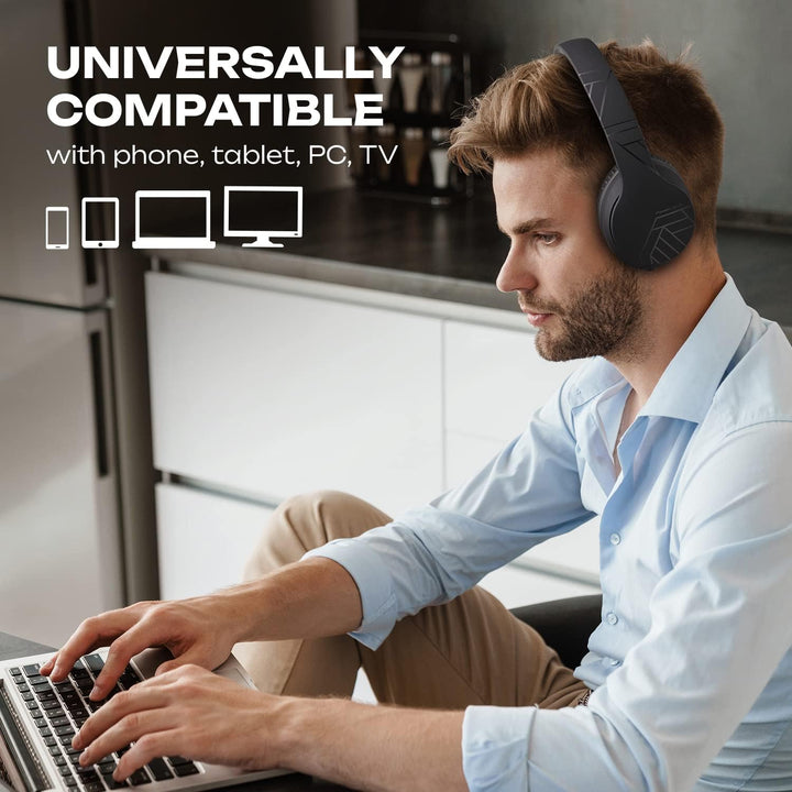 PowerLocus P6 Bluetooth Kopfhörer Over Ear, Over Ear Kopfhörer Kabellos mit Super Bass, 40Std. Spiel