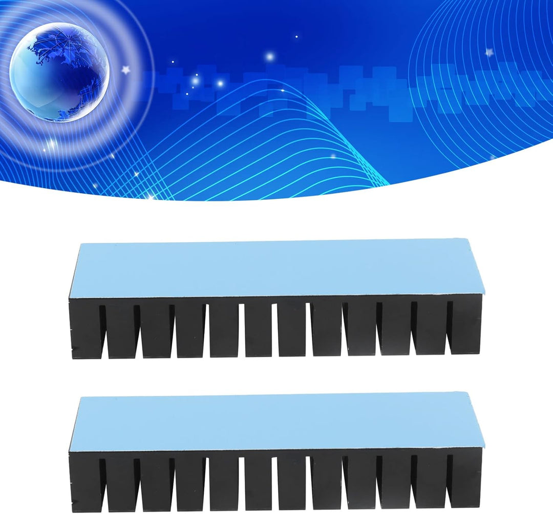 lyrlody 2 Stück Schlitzkühlkörper, Aluminium Kühlkörper PC Kühlrippen Kühler-Set Heatsink Eloxierte