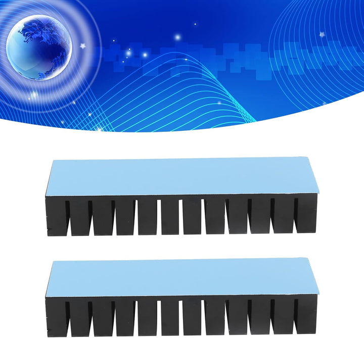 lyrlody 2 Stück Schlitzkühlkörper, Aluminium Kühlkörper PC Kühlrippen Kühler-Set Heatsink Eloxierte
