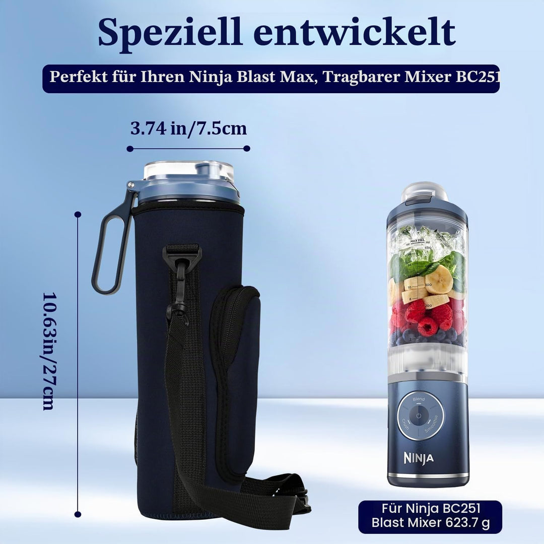 AF-WAN Tragbare Mixer-Tasche für Ninja Blast Max BC251 - Isolierte Hülle mit Quergurt (Dunkelblau),