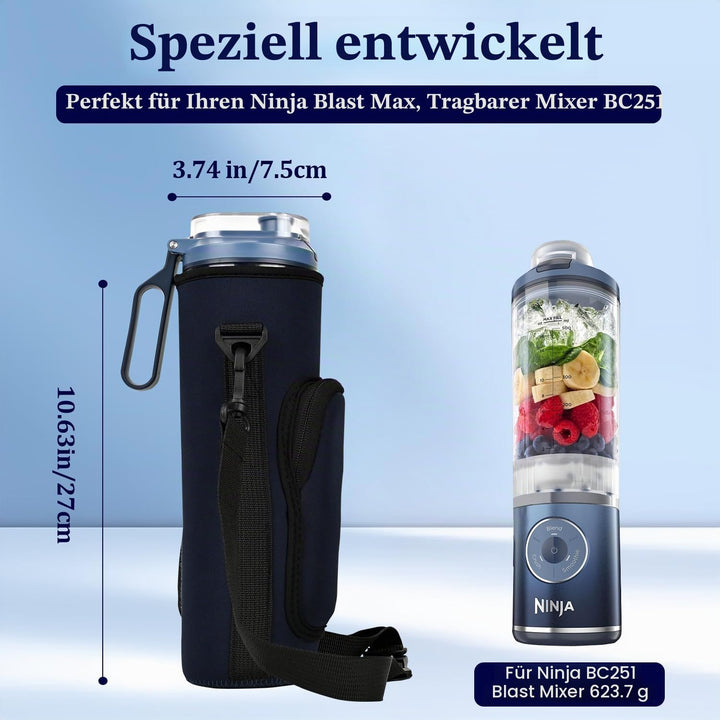 AF-WAN Tragbare Mixer-Tasche für Ninja Blast Max BC251 - Isolierte Hülle mit Quergurt (Dunkelblau),