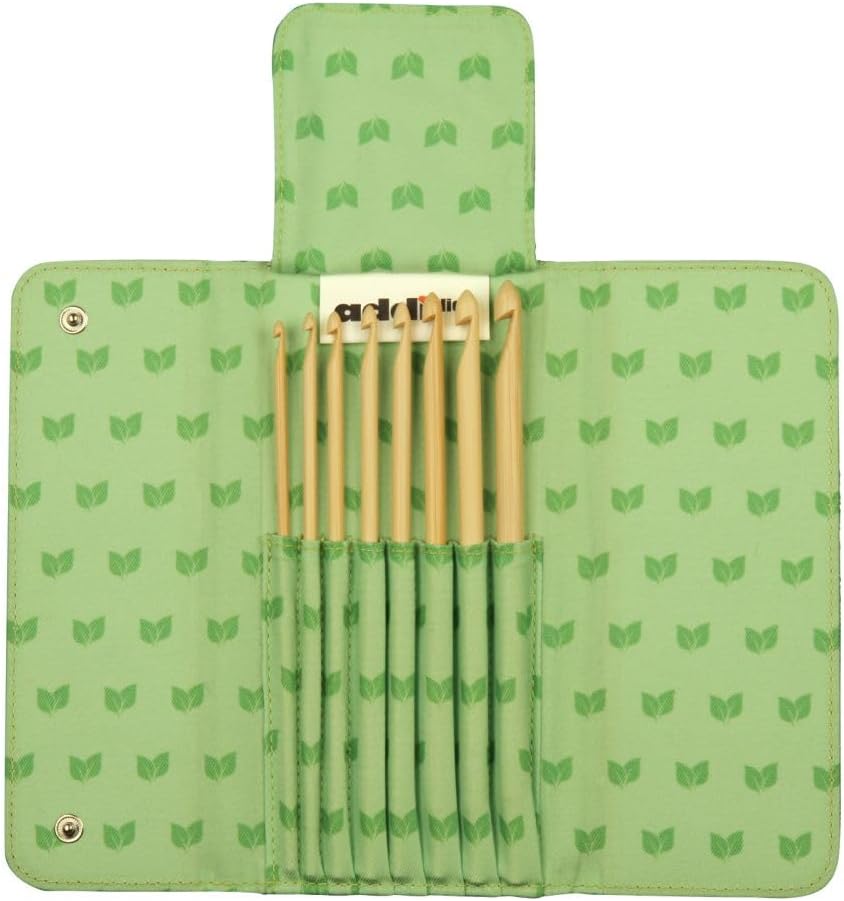Addi Häkelnadel AddiClick Click Hook Bamboo, Bambus, Grün, 19 x 11 x 2 cm Bambushäkel, Bambushäkel