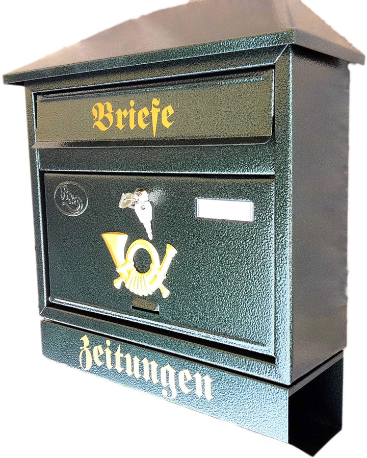Pachurka & Dąże Grosser Briefkasten Postkasten Grün XXL Grün mit Montagematerial Retro