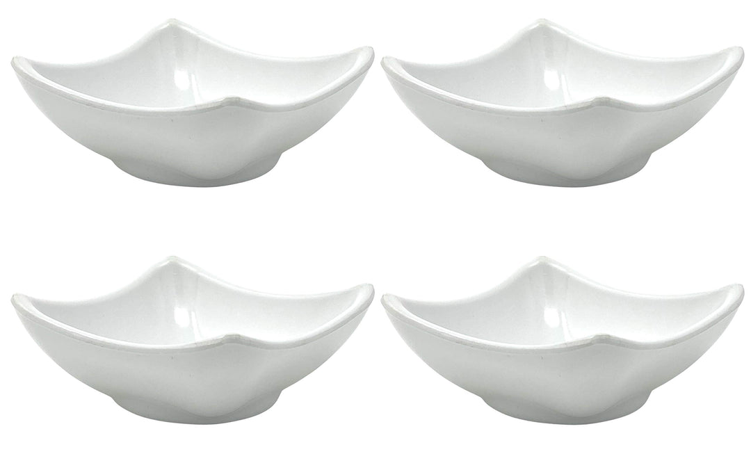 4x Dipschalen Melamin Set Weiss 754 Snackschale Servierschale Klein Mini Saucenschälchen Soja Weiss