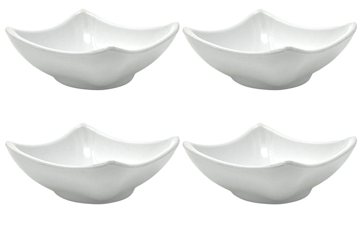 4x Dipschalen Melamin Set Weiss 754 Snackschale Servierschale Klein Mini Saucenschälchen Soja Weiss