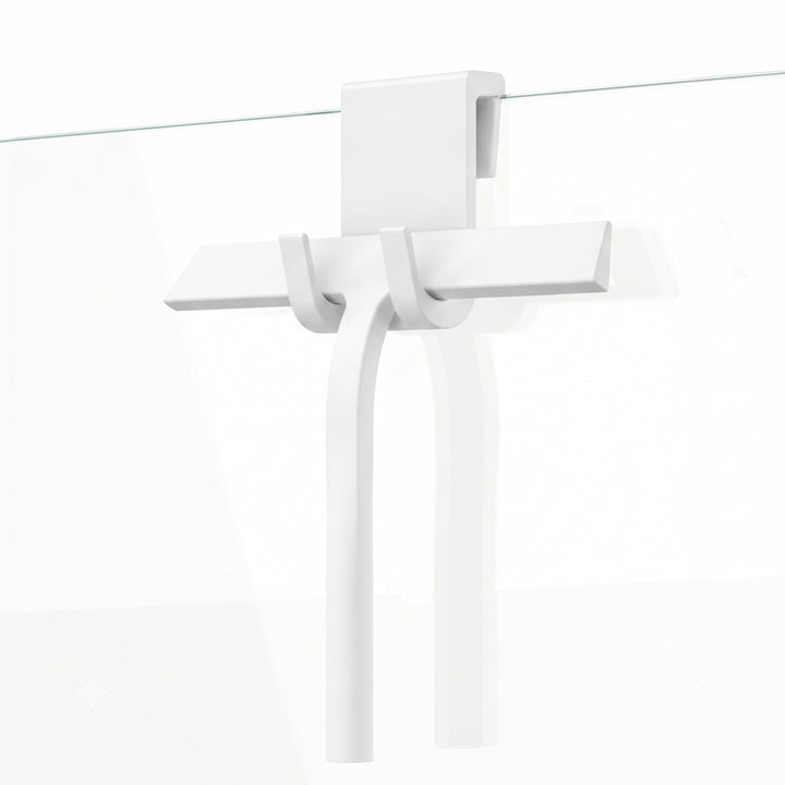 Duschabzieher Silikon Weiss 23 cm Wischbreite - Scheibenabzieher mit Halterung - Duschkabinenabziehe