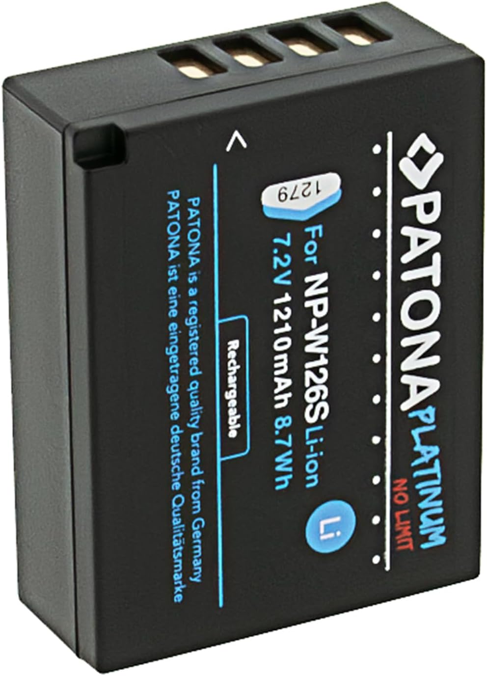 PATONA 2X Platinum Akku NP-W126S Kompatibel mit Fujifilm FinePix HS30EXR, HS33EXR, HS50EXR, X-T20, X