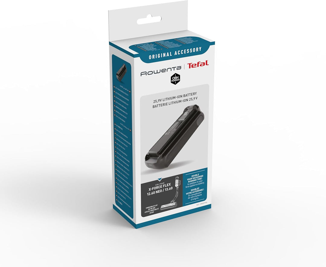 Rowenta X-Force 25.9 V Zusatzakku, herausnehmbarer Akku für kabellose Staubsauger, kompatibel mit X-