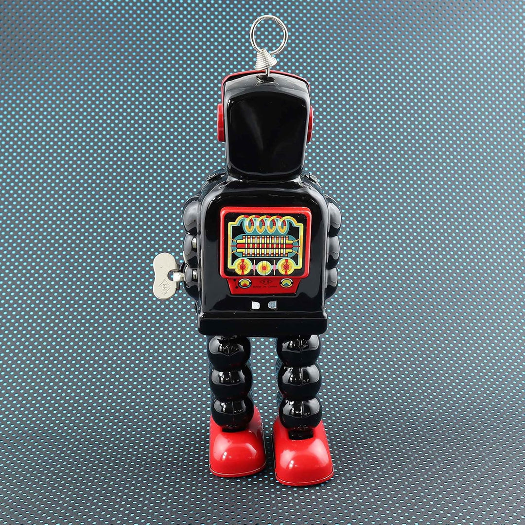 Superfreak Roboter - High Wheel Robot - schwarz - Blechroboter - Retro Blechspielzeug Modell 02, Mod