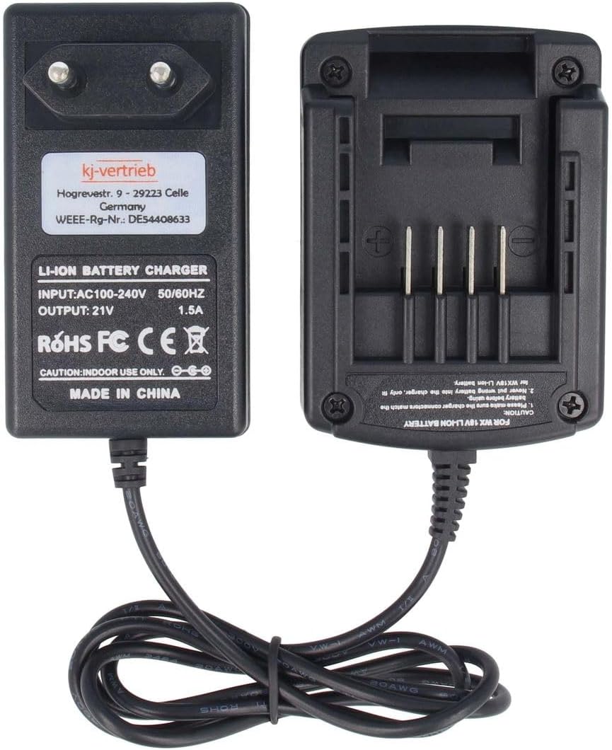 Ladegerät kompatibel mit Worx Li-Ion Werkzeug-Akkus WA3551.1, WX678-21V 1.5A
