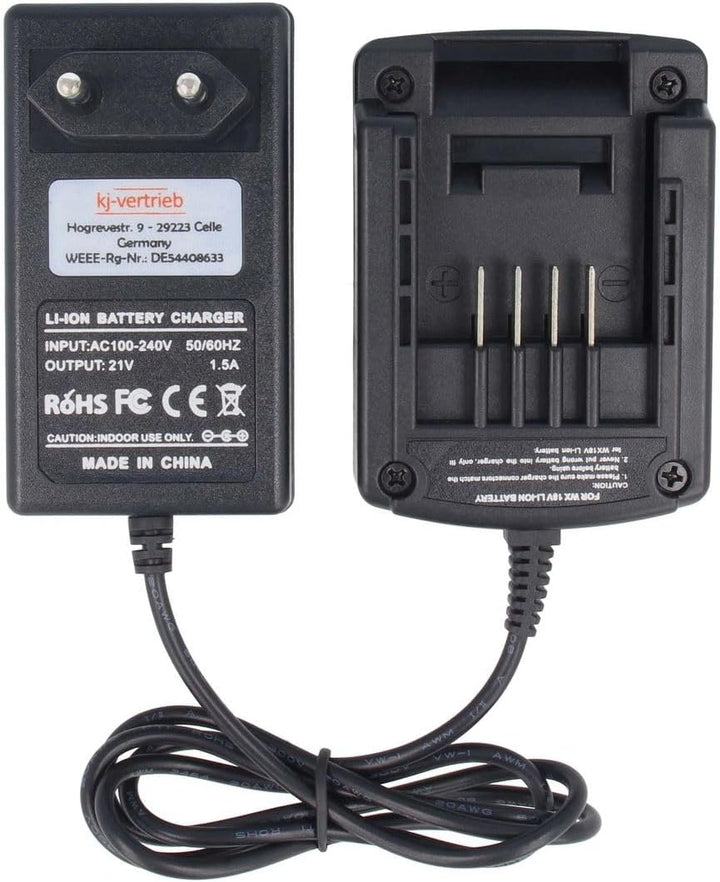 Ladegerät kompatibel mit Worx Li-Ion Werkzeug-Akkus WA3551.1, WX678-21V 1.5A