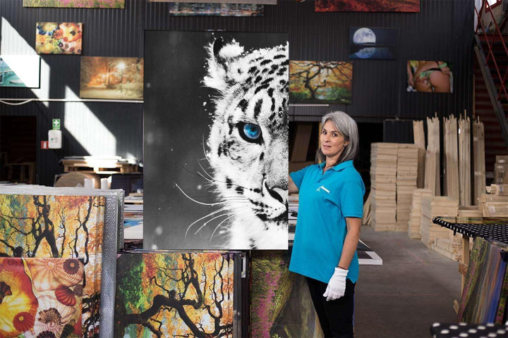 Startonight Leinwandbilder Schwarz und Weiss Leopard Auge, Doppelansicht Überraschung Modernes Dekor