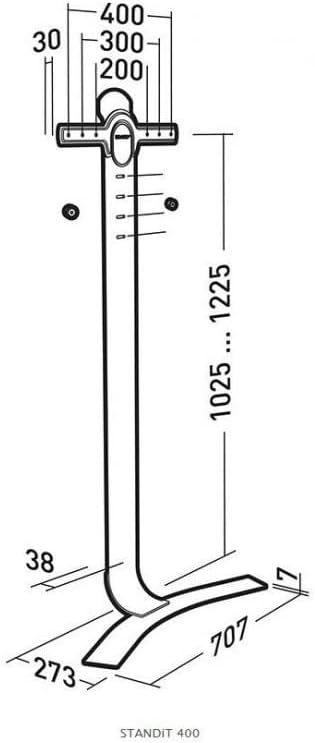 Erard STANDiT 400 bohrlose flache TV Wandhalterung, 70.70 x 27.30 x 133.00 cm