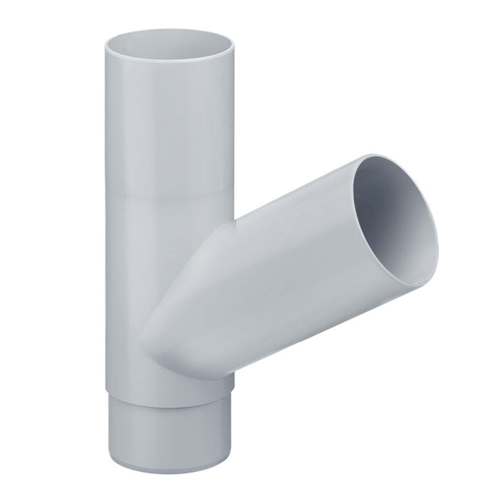 INEFA Abzweiger Fallrohr 60 Grad, PVC DN 100/75 Grau Zubehör Fallrohr Kunststoff, einfache Steckmont