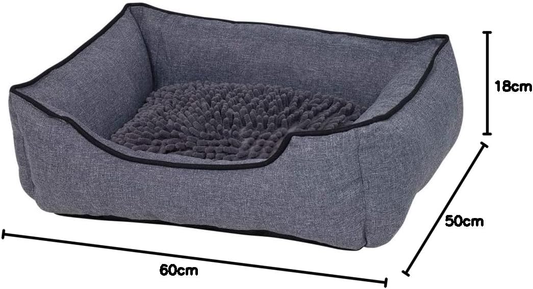 Nobby Komfortbett eckig Classic Moppy grau 60 x 50 x 18 cm Dunkelblau L 60 x B 50 x H 18 cm, Dunkelb