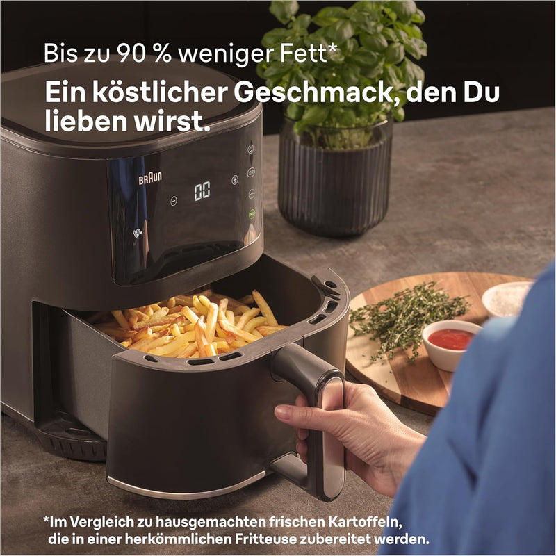 Braun Heissluftfritteuse MultiFry 3 HF 3030, 4,3 L, 1500W, digitale Temperaturregelung, 80-200°C, Ti