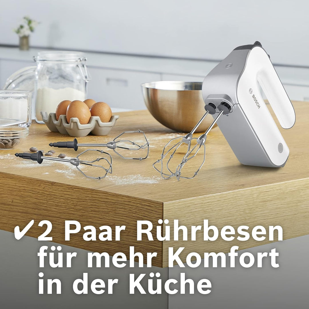 Bosch Hausgeräte Handrührer Styline MFQ4835DE, 2x2 Rührbesen, 2 Edelstahl-Knethaken, spülmaschinenge
