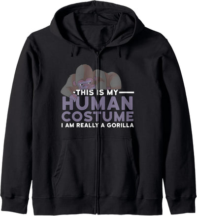 This Is My Human Costume I'm Really A Gorilla Halloween Ape Kapuzenjacke