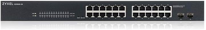 Zyxel 24-Port Gigabit Switch | Smart Managed | Rackmontage und lüfterloses Design | VLAN, IGMP, QoS