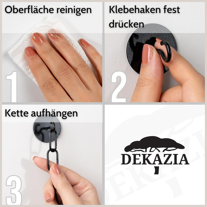 DEKAZIA® Toilettenpapierhalter Holz | Toilettenpapierhalter ohne Bohren schwarz | Klopapierhalter oh