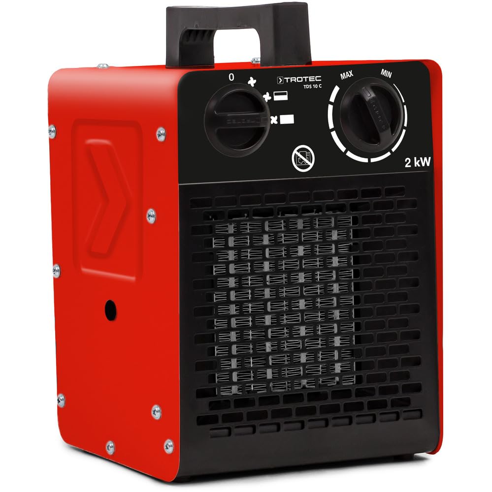 TROTEC Keramik Heizlüfter TDS 10 C – Heizleistung 1 kW / 2 kW – Elektroheizer Luftmenge 140 m³/h – E