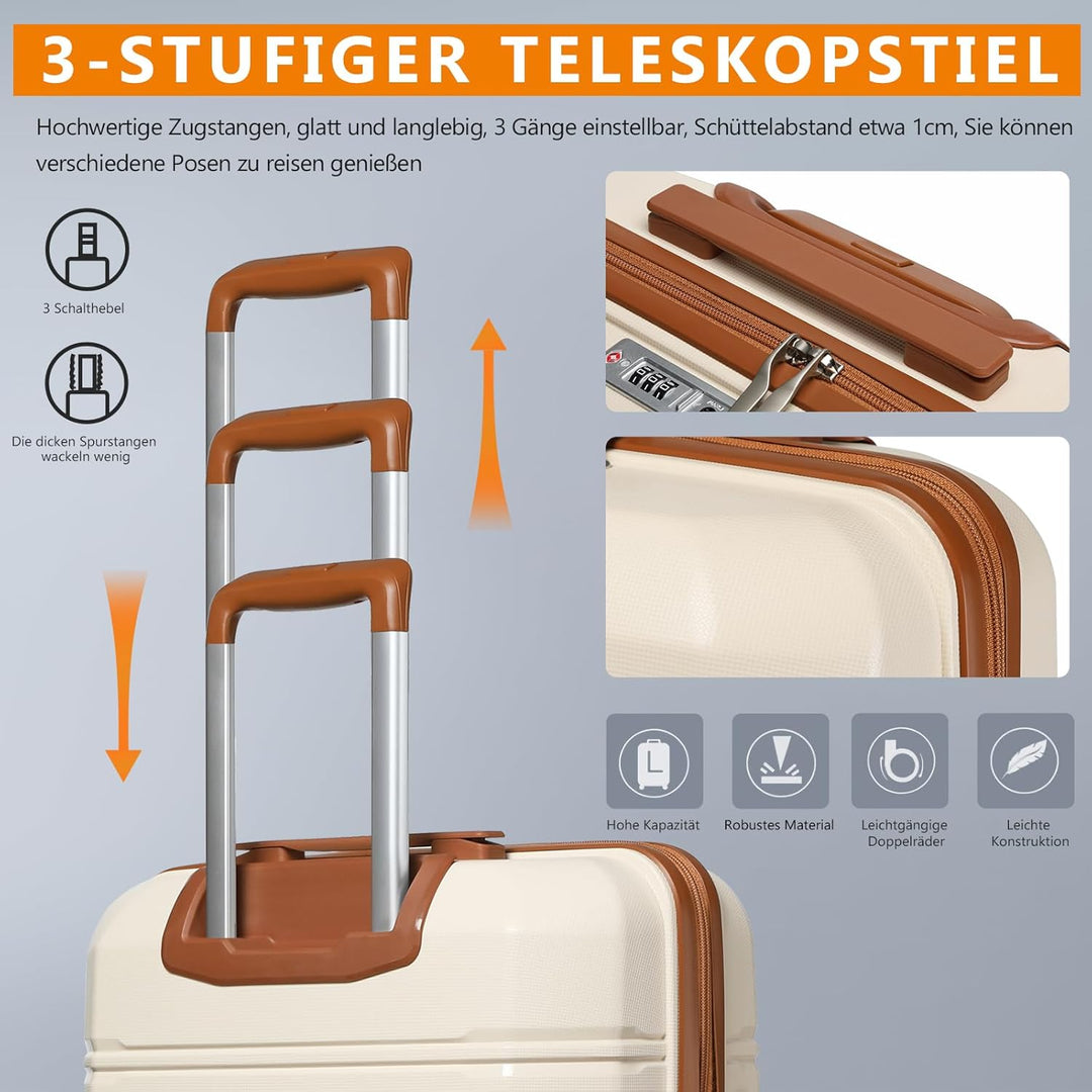 Joyway Kofferset 3 Teilig Hartschale mit 4 Rollen und TSA-Schloss Der Gepäcksets Enthält 1 Kosmetikk