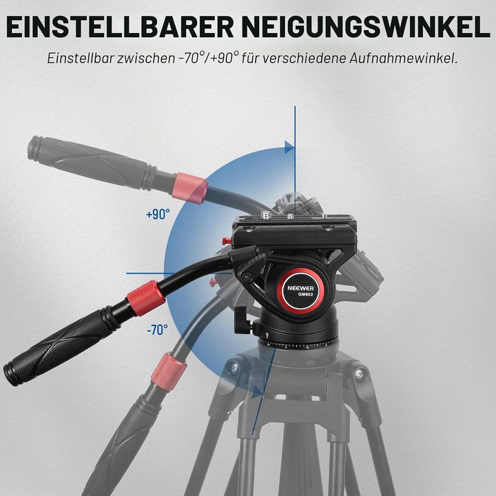 NEEWER Videostativ Fluidkopf mit Schnellwechselplatte, kompatibel mit DJI RS Gimbals Manfrotto, Tele