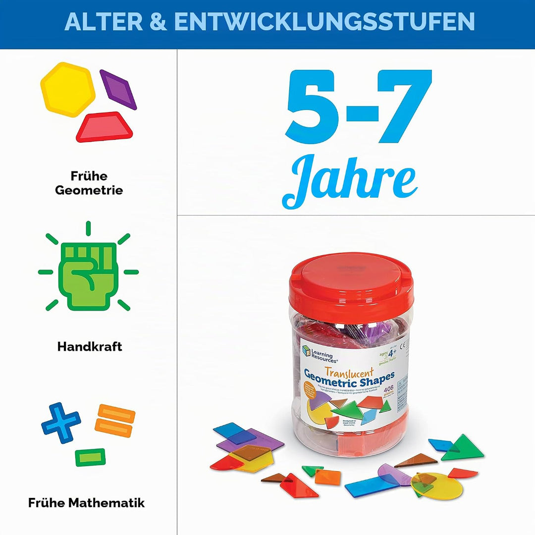 Learning Resources Transparente geometrische Formen, Mittel Single, Single