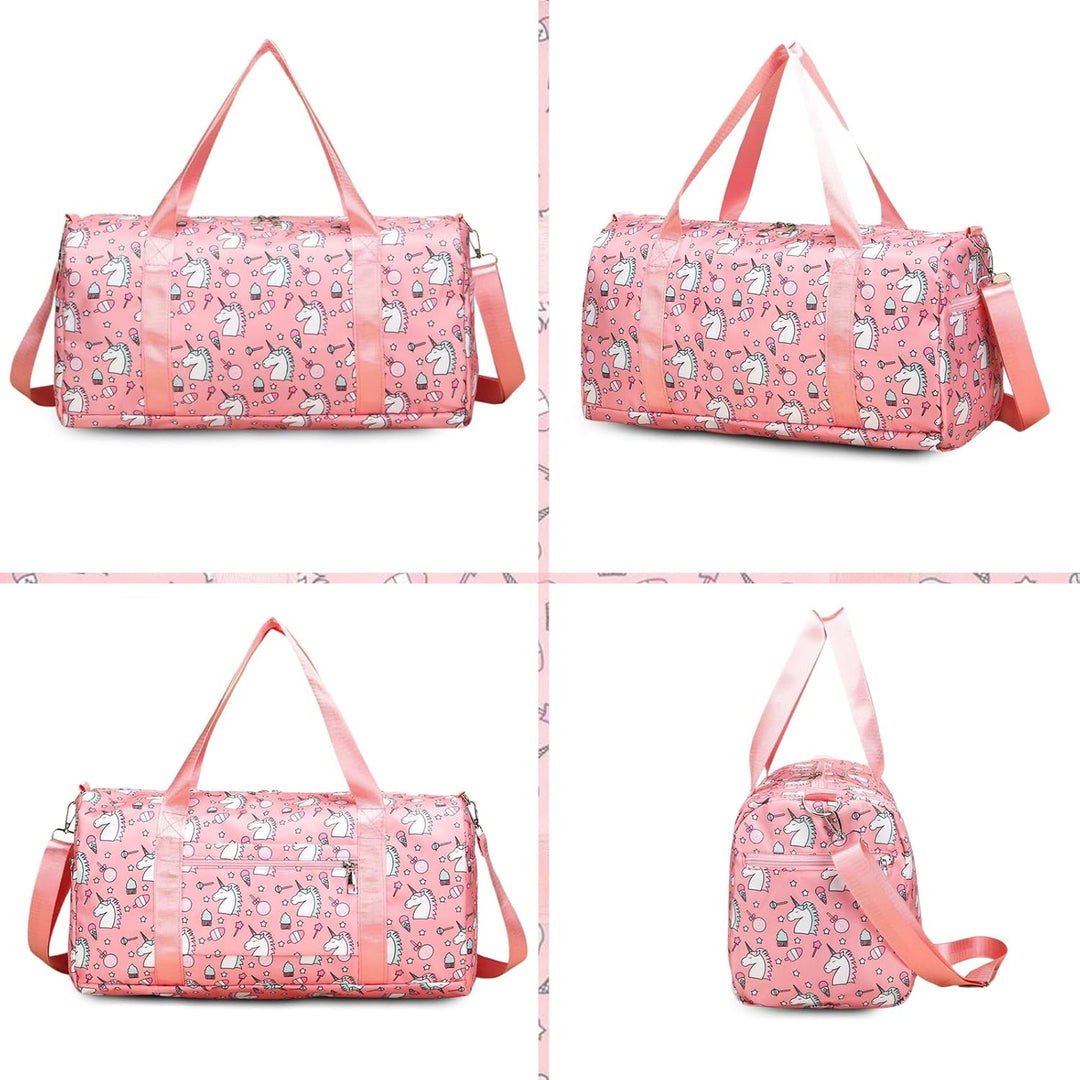 Suweir Sporttasche Kinder Reisetasche Jungen Mädchen mit Nassfach Schwimmtasche Weekender Duffle Bag