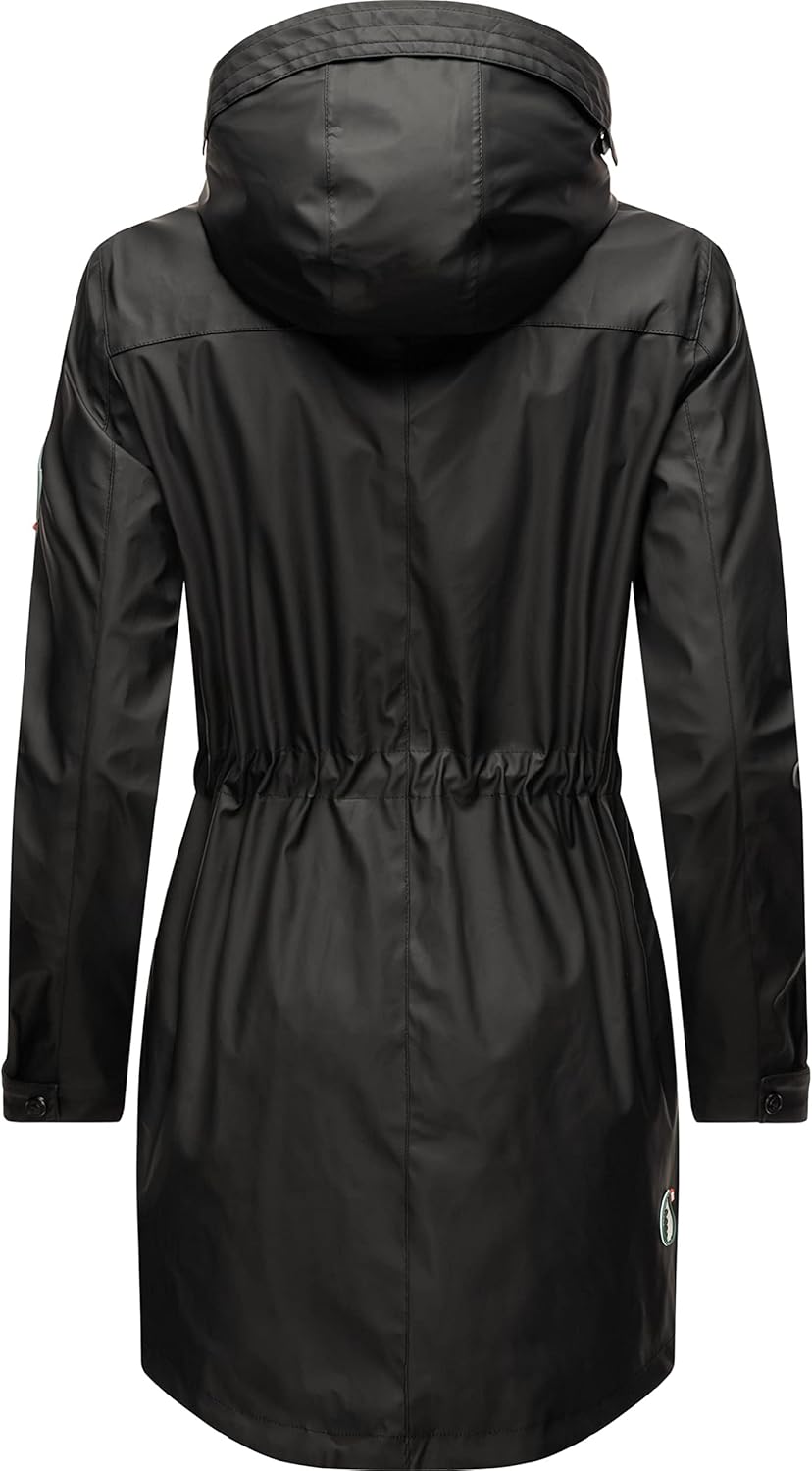 Navahoo Damen wasserdichter gefütterter Regenmantel Deike XS Schwarz, XS Schwarz