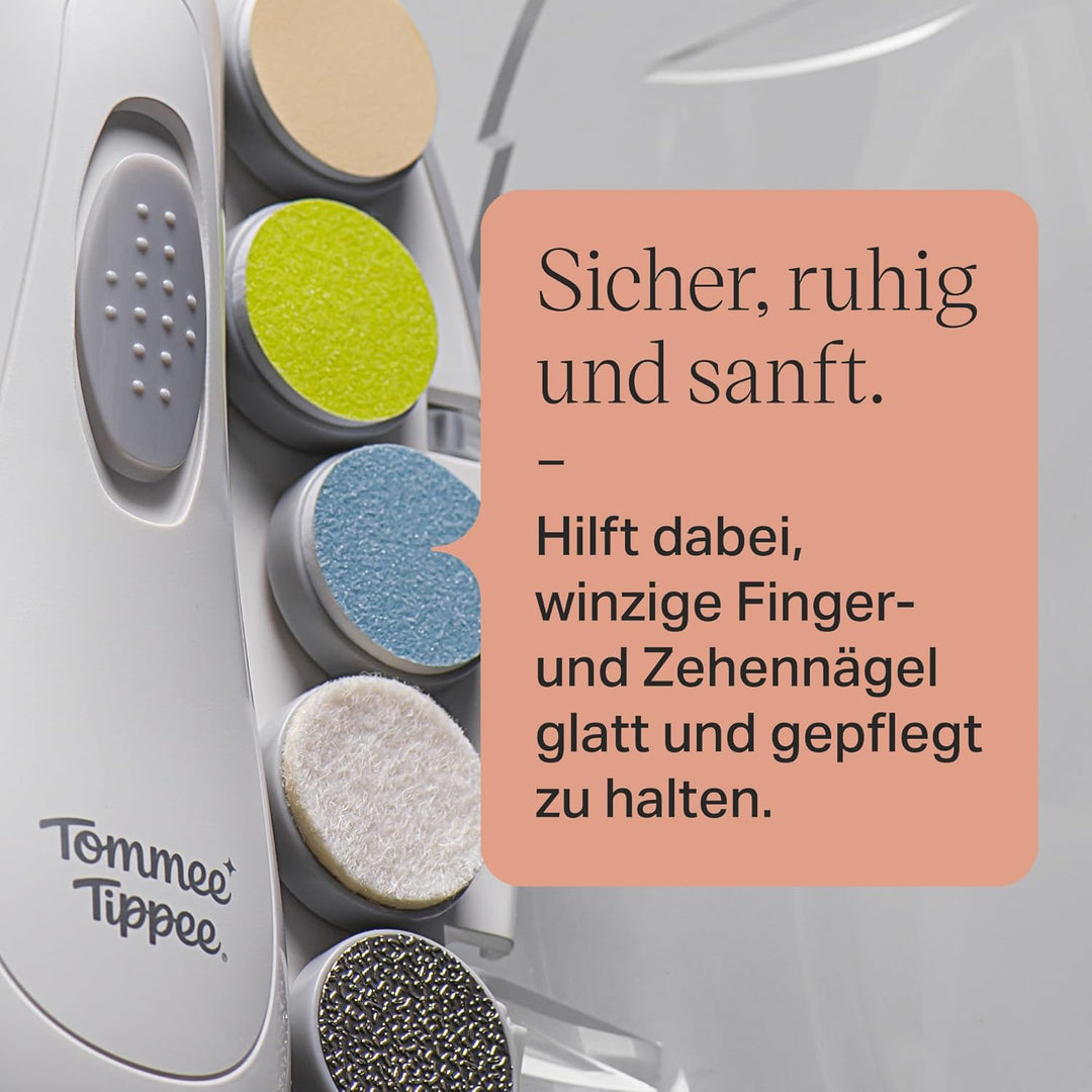 Tommee Tippee Elektrischer Baby-Nagelknipser und Kleinkind-Nagelknipser, Maniküre Set, mit LED-Licht