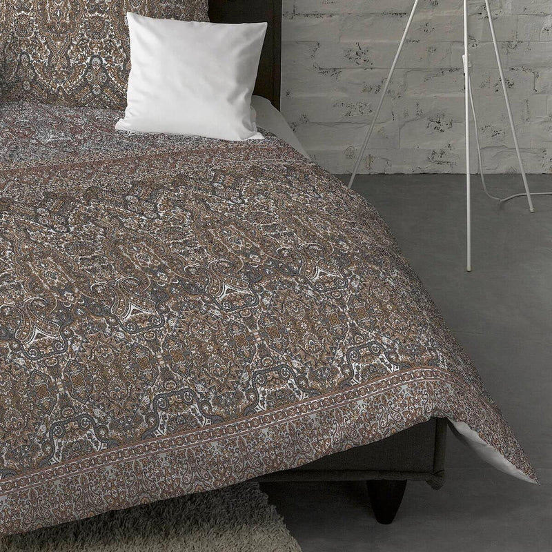 fleuresse Feinbiber Bettwäsche Aspen Deinze Chocolate 1 Bettbezug 135 x 200 cm + 1 Kissenbezug 80 x