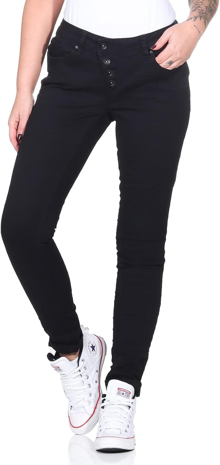 Buena Vista Jeans Hosen Damen - Malibu - Stretch Twill - Black - schwarz - Gr. M Schwarz, M Schwarz