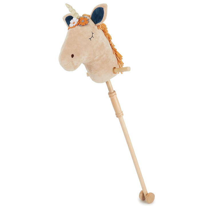 Bieco Steckenpferd Kinder Einhorn Magic | Hobby Horse | Rollen | Holz Stab | Stock Pferde Schöne für