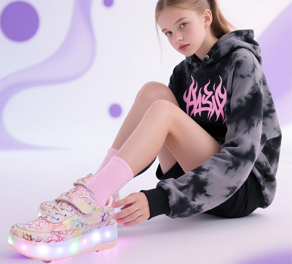 HUSKSWARE Rollschuhe Schuhe Jungen Mädchen Mit 4 Rollen Skateboardschuhe, verstellbar Jugend Schuhe
