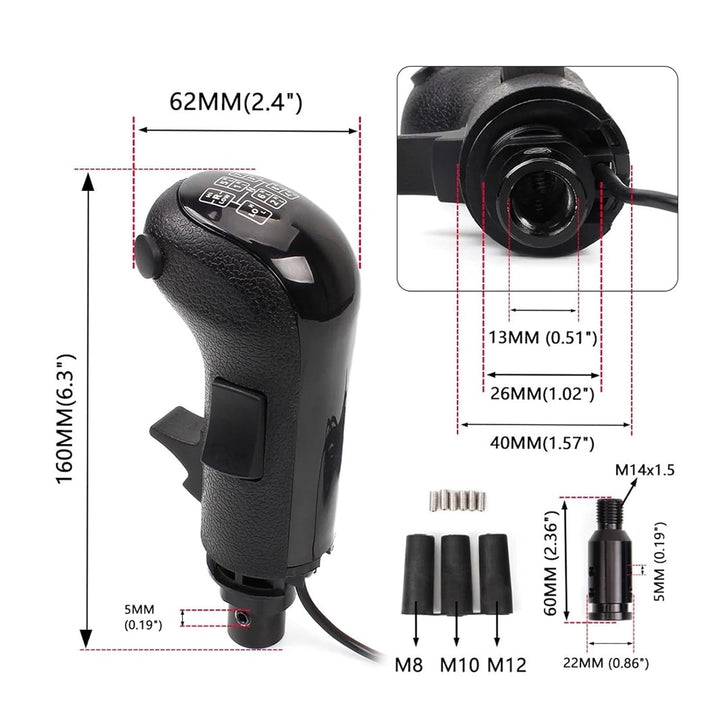 XJJJWL Schaltknauf Für Logitech Für G923 G29 G27 G25 TH8A Für ATS ETS2 LKW Spiele PC USB High Low Ge
