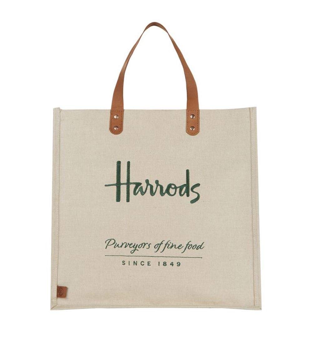 harrods Embroidered Jute Grocery Shopper Bag ID 5719511, Weiss, Large