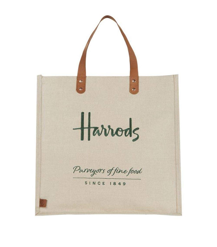 harrods Embroidered Jute Grocery Shopper Bag ID 5719511, Weiss, Large