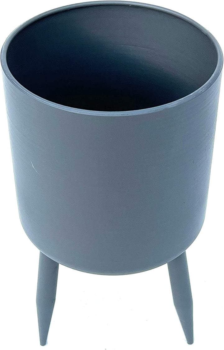 DanDiBo Blumentopf mit Füssen Pflanztopf Blumenkübel mit Beinen Metall Grau 2er Set 96260 Modern Pfl