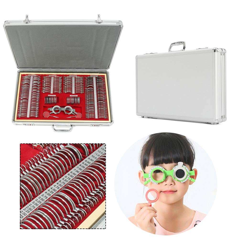 Proberahmen Linsensatz, 266 Stück Optischer Proberahmen Linsensatz Optometrie Kit Metallrand Probera