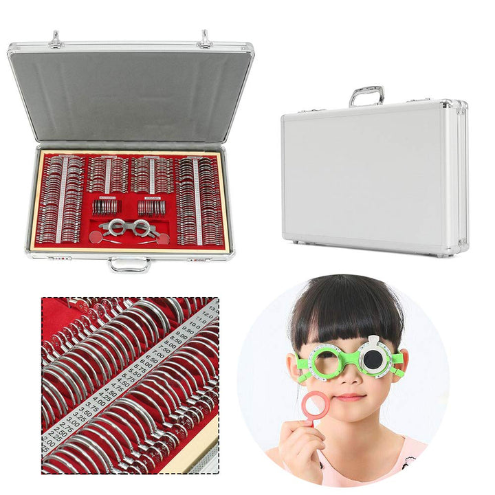 Proberahmen Linsensatz, 266 Stück Optischer Proberahmen Linsensatz Optometrie Kit Metallrand Probera
