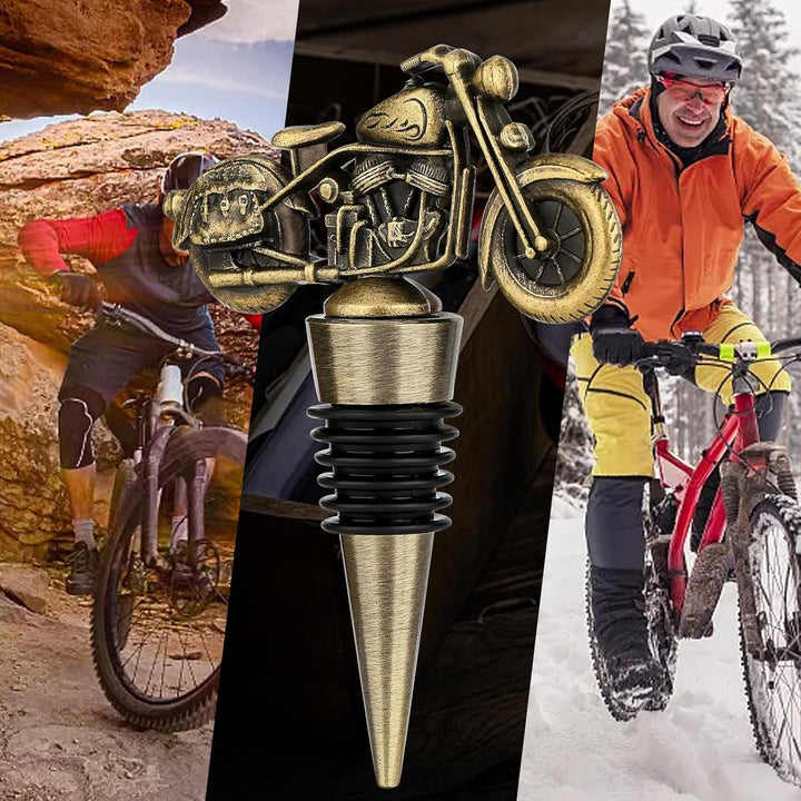 Hengongshen Weinverschluss, Motorrad Weinflaschenverschluss Gold, Flaschenkorken Geschenke für Radfa