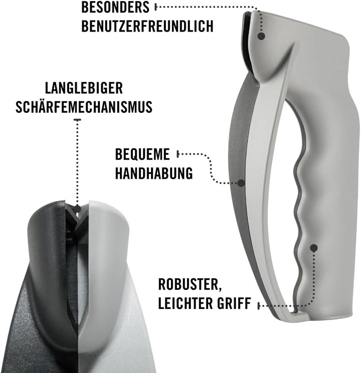 VICTORINOX Profi Messerschärfer, Messerschleifer, Knife Sharpener, Robuster Kunststoffgriff, Grau Si