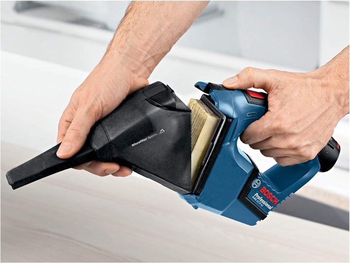Bosch Professional 12V System Akku-Sauger GAS 12V (inkl. 1x Flachfaltenfilter, Fugendüse, ohne Akkus